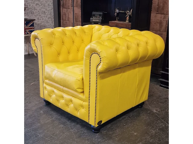 Fauteuil chesterfield, brighton , geel - afbeelding 3 van  5