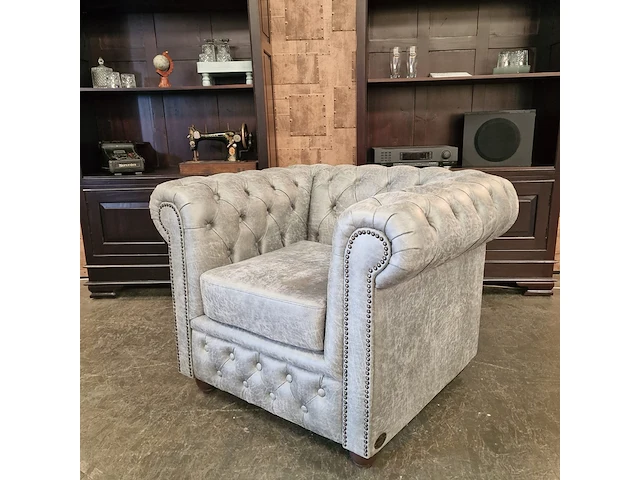 Fauteuil chesterfield, brighton, grijs - afbeelding 3 van  7