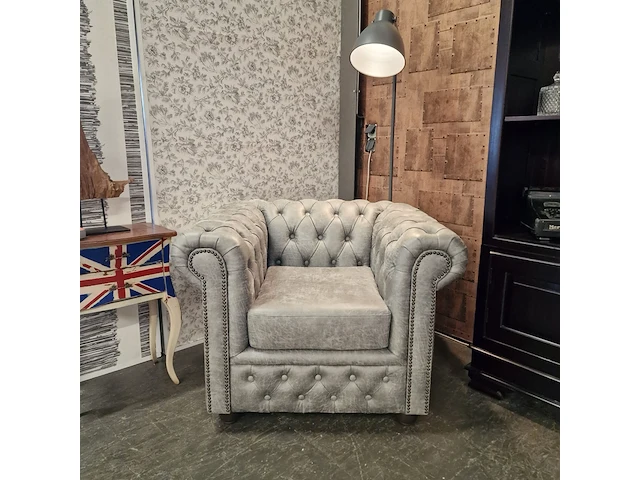 Fauteuil chesterfield, brighton, grijs - afbeelding 4 van  7
