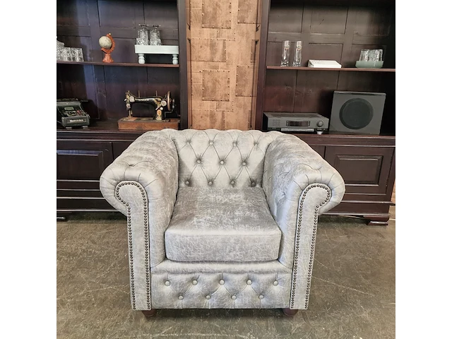 Fauteuil chesterfield, brighton, grijs - afbeelding 5 van  7