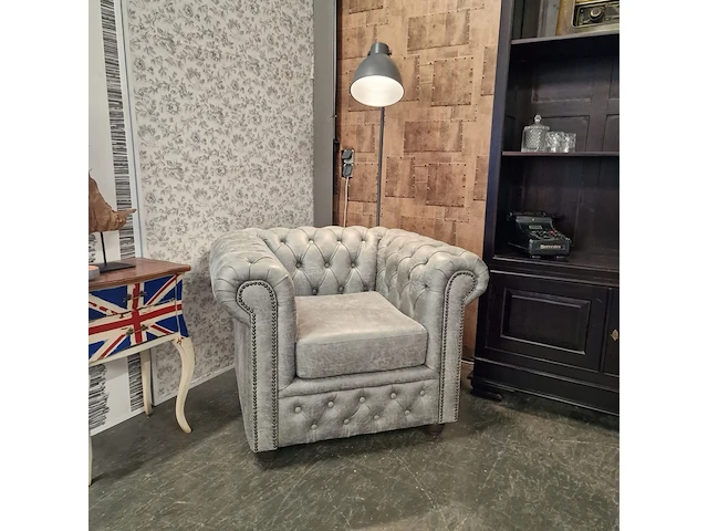 Fauteuil chesterfield, brighton, grijs - afbeelding 7 van  7