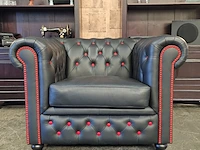 Fauteuil chesterfield, brighton, zwart/rood - afbeelding 1 van  5