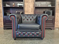 Fauteuil chesterfield, brighton, zwart/rood - afbeelding 2 van  5