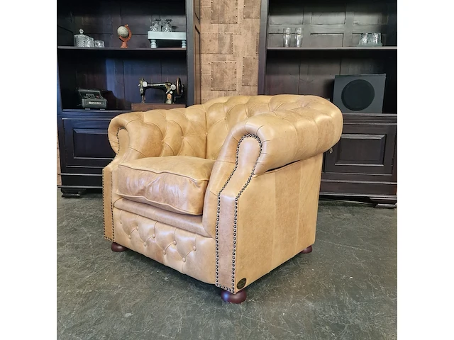 Fauteuil chesterfield, charlston, bruin - afbeelding 6 van  9
