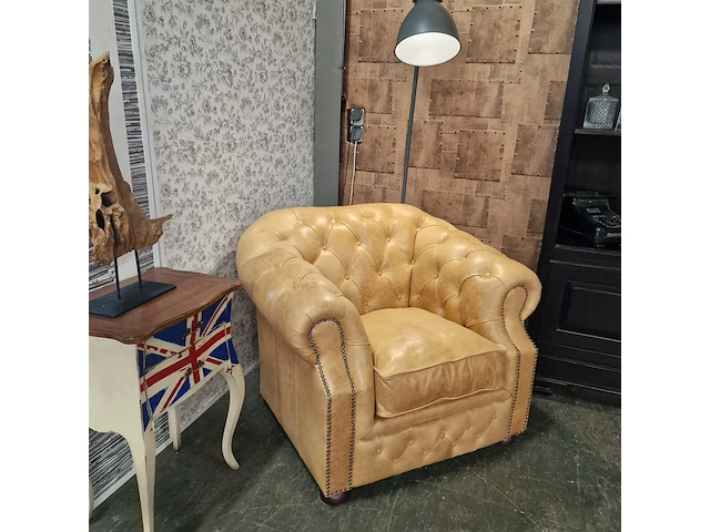 Fauteuil chesterfield, charlston, bruin - afbeelding 8 van  9