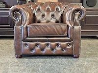 Fauteuil chesterfield, charlston, bruin - afbeelding 1 van  4