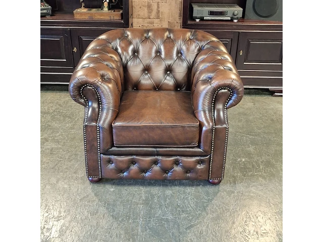Fauteuil chesterfield, charlston, bruin - afbeelding 3 van  4