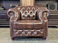 Fauteuil chesterfield, charlston , bruin - afbeelding 1 van  3