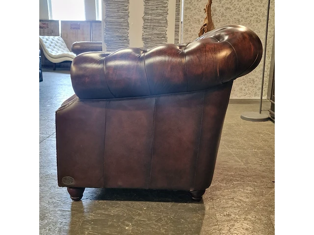 Fauteuil chesterfield, charlston , bruin - afbeelding 3 van  3