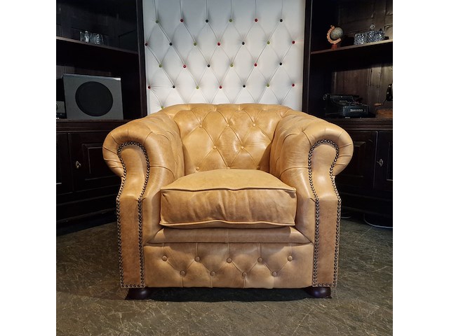 Fauteuil chesterfield, charlston, bruin - afbeelding 1 van  7