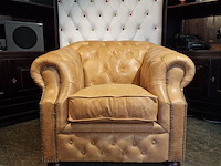 Fauteuil chesterfield, charlston, bruin