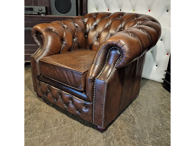 Fauteuil chesterfield, charlston, bruin - afbeelding 2 van  7