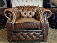Fauteuil chesterfield, charlston, bruin - afbeelding 3 van  7
