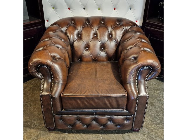 Fauteuil chesterfield, charlston, bruin - afbeelding 6 van  7