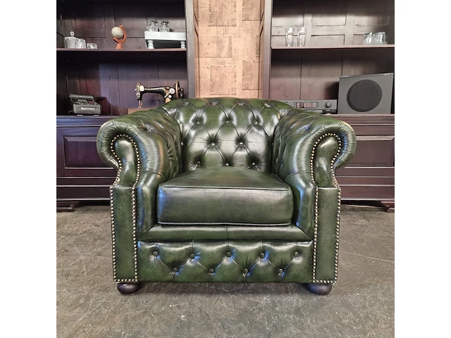 Fauteuil chesterfield, charlston, groen - afbeelding 1 van  7