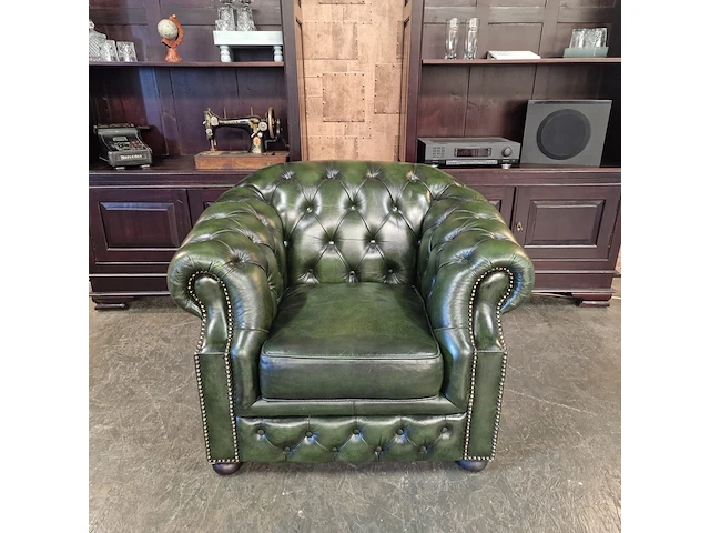 Fauteuil chesterfield, charlston, groen - afbeelding 4 van  7