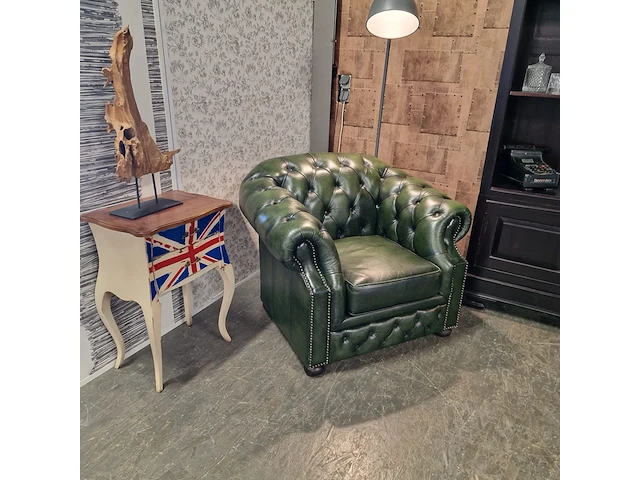 Fauteuil chesterfield, charlston, groen - afbeelding 6 van  7