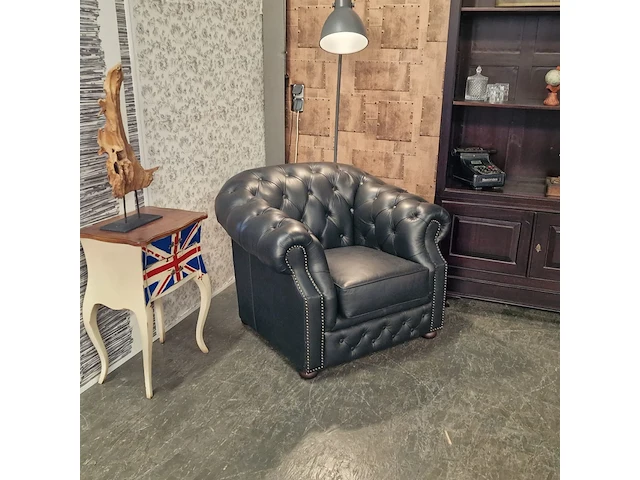 Fauteuil chesterfield, charlston, zwart - afbeelding 3 van  6