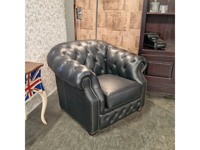 Fauteuil chesterfield, charlston, zwart - afbeelding 5 van  6