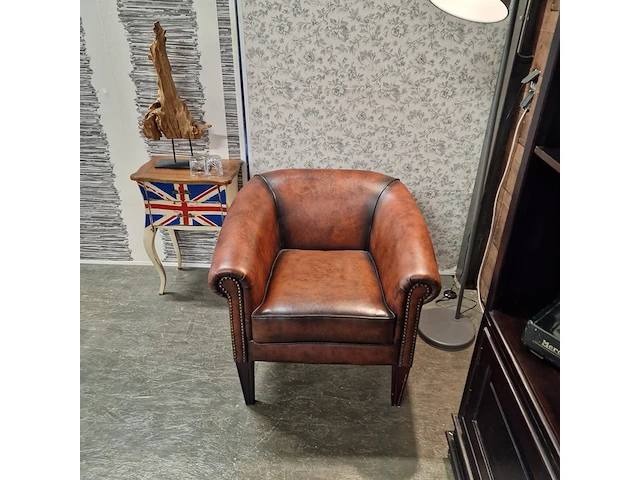 Fauteuil chesterfield, club chair, bruin - afbeelding 2 van  6