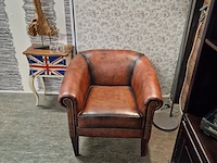 Fauteuil chesterfield, club chair, bruin - afbeelding 2 van  6