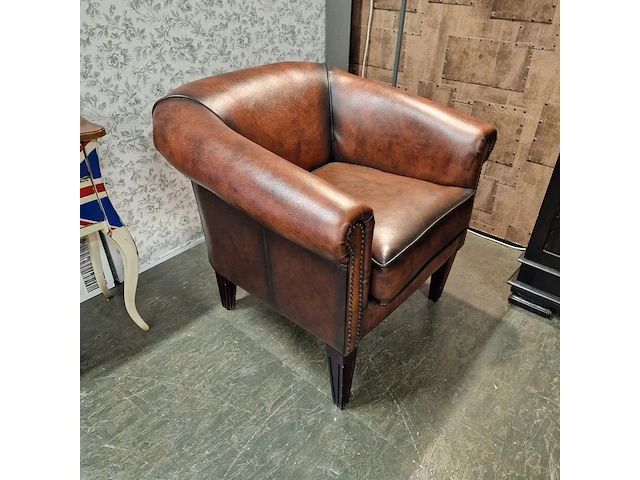Fauteuil chesterfield, club chair, bruin - afbeelding 3 van  6