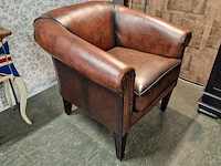 Fauteuil chesterfield, club chair, bruin - afbeelding 3 van  6