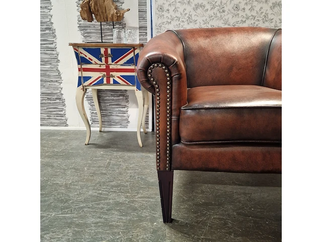 Fauteuil chesterfield, club chair, bruin - afbeelding 5 van  6