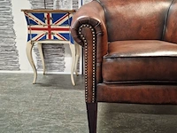 Fauteuil chesterfield, club chair, bruin - afbeelding 5 van  6