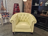 Fauteuil chesterfield, club chair, creme - afbeelding 3 van  5