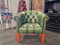 Fauteuil chesterfield, club chair, groen - afbeelding 1 van  6
