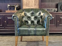 Fauteuil chesterfield, club chair , groen - afbeelding 1 van  7