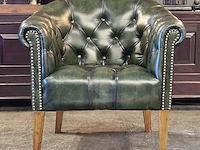 Fauteuil chesterfield, club chair , groen - afbeelding 2 van  7