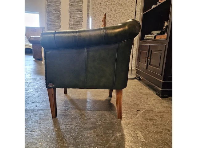 Fauteuil chesterfield, club chair , groen - afbeelding 4 van  7