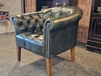 Fauteuil chesterfield, club chair , groen - afbeelding 7 van  7