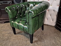 Fauteuil chesterfield , club chair, groen - afbeelding 3 van  5
