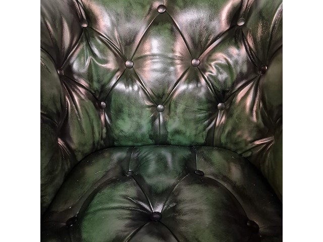 Fauteuil chesterfield , club chair, groen - afbeelding 5 van  5