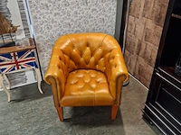 Fauteuil chesterfield, club chair, oranje - afbeelding 2 van  7