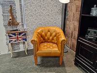 Fauteuil chesterfield, club chair, oranje - afbeelding 3 van  7