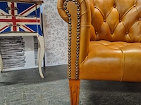 Fauteuil chesterfield, club chair, oranje - afbeelding 6 van  7