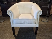 Fauteuil chesterfield, club chair, wit - afbeelding 1 van  4