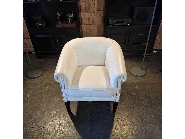 Fauteuil chesterfield, club chair, wit - afbeelding 2 van  4