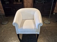 Fauteuil chesterfield, club chair, wit - afbeelding 2 van  4