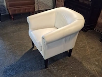 Fauteuil chesterfield, club chair, wit - afbeelding 3 van  4