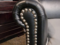 Fauteuil chesterfield , club chair, zwart, zilver - afbeelding 3 van  5