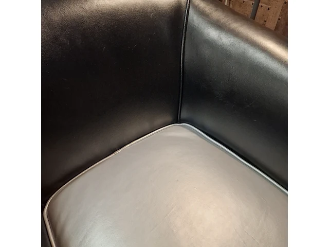 Fauteuil chesterfield, club chair, zwart/zilver - afbeelding 5 van  6
