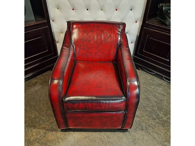Fauteuil chesterfield, crawley, rood - afbeelding 3 van  4