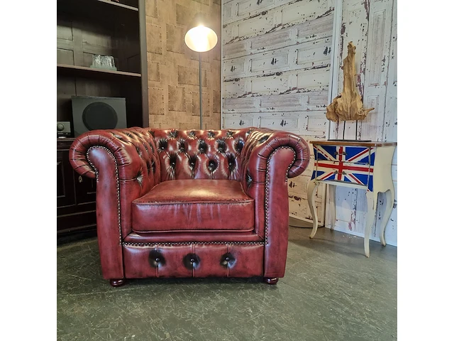Fauteuil chesterfield, cresswell, rood - afbeelding 1 van  5