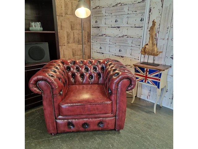 Fauteuil chesterfield, cresswell, rood - afbeelding 2 van  5