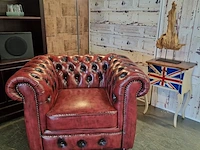 Fauteuil chesterfield, cresswell, rood - afbeelding 2 van  5